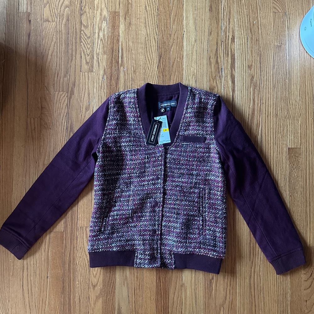 Members Only Burgundy Tweed Jacket - Women’s Medium